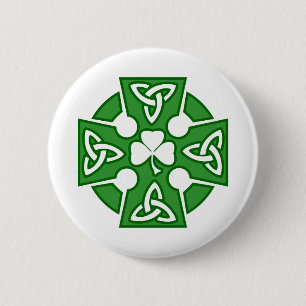 St Patrick's Celtic cross Pinback Button