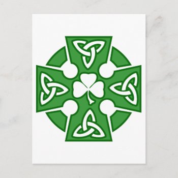 St Patrick's Celtic Cross Postcard by digitalcult at Zazzle