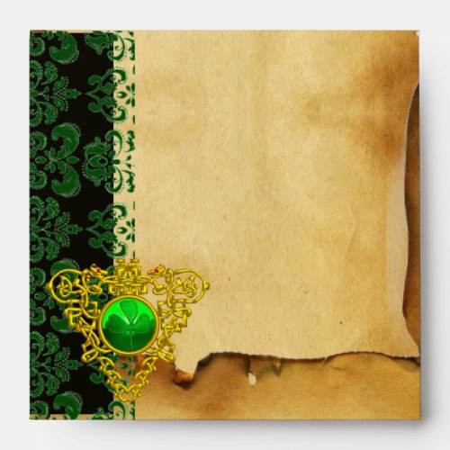 ST PATRICKS CELTIC HEARTSHAMROCK Parchment Envelope