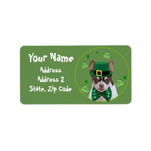 St Patricks Chihuahua dog shipping Labels