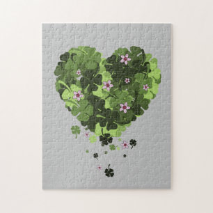 St. Patrick's Clover Heart Jigsaw Puzzle