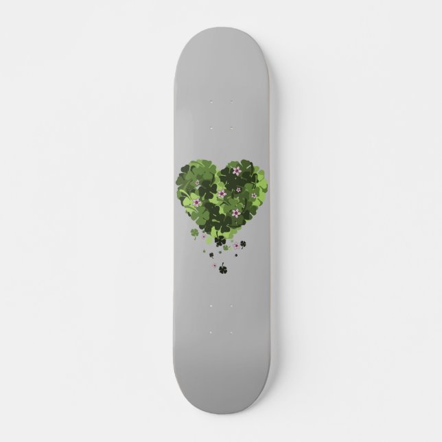 St. Patrick's Clover Heart Skateboard (Front)