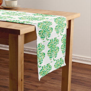 St. Patrick's Clover Print Short Table Runner