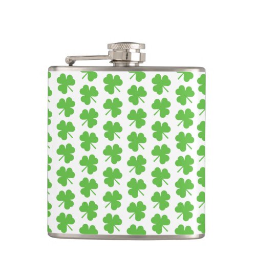 St. Patricks Clover Vinyl Wrapped Flask