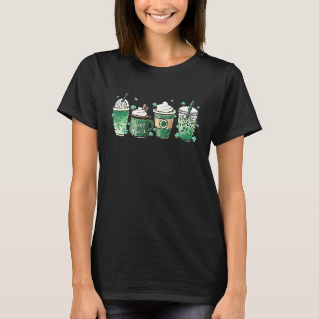 St Patrick's coffee  Lucky latte  iced T-Shirt (Front)