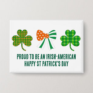 St Patricks Coquette Shamrock Personalized Button