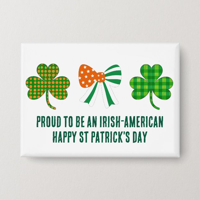 St Patricks Coquette Shamrock Personalized Button (Front)