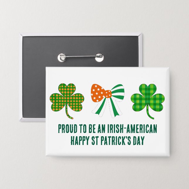 St Patricks Coquette Shamrock Personalized Button (Front/Back)