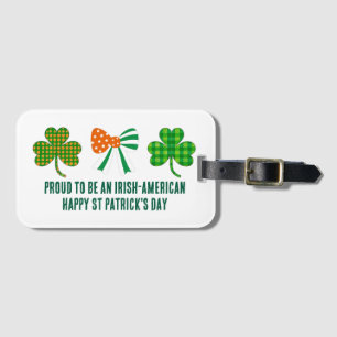 St Patricks Coquette Shamrock Personalized Luggage Tag