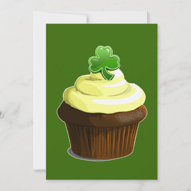 St. Patrick's cupcake invitation (Front)