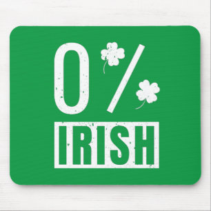 St Patrick's Day 0% Irish Four Leaf Clover Mouse Pad