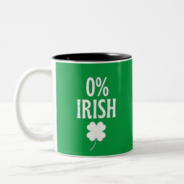 St Patrick's Day 0% Irish Two-Tone Coffee Mug (Left)