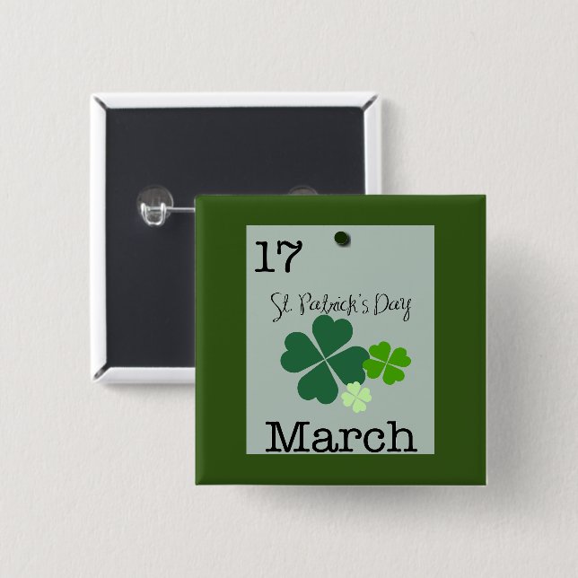 St Patrick's Day 17 March 2023 Button (Front & Back)