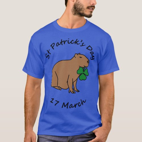 St Patricks Day 17 March Capybara Shamrock T_Shirt