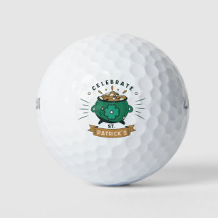 St. Patrick's Day 17th March on Shamrock Golf Balls