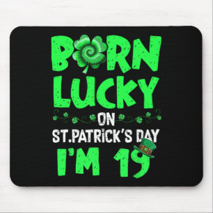 St Patricks Day 19th Birthday Boy Girl 19 Years Ol Mouse Pad