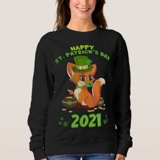 St Patricks Day 2021 Lucky Fox Irish Social Distan Sweatshirt