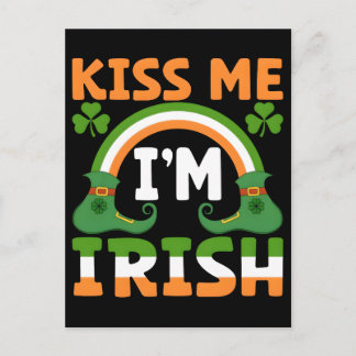 St. Patricks Day 2026: Kiss Me I’m Irish, Emerald Holiday Postcard
