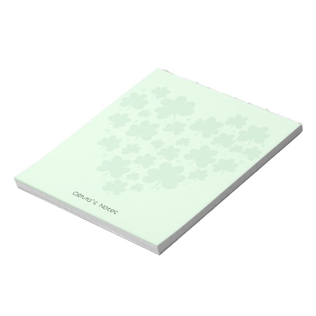 St patrick's day 3 leaf clover Heart Green pastel Notepad (Rotated)