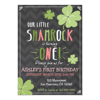 St. Patrick's Day 4 Leaf Clover Birthday Invite