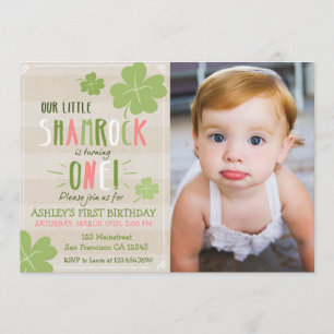 St. Patrick's Day 4 Leaf Clover Birthday Invite