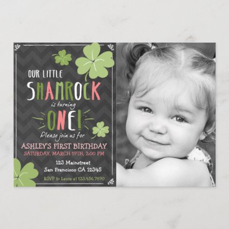 St. Patrick's Day 4 Leaf Clover Birthday Invite