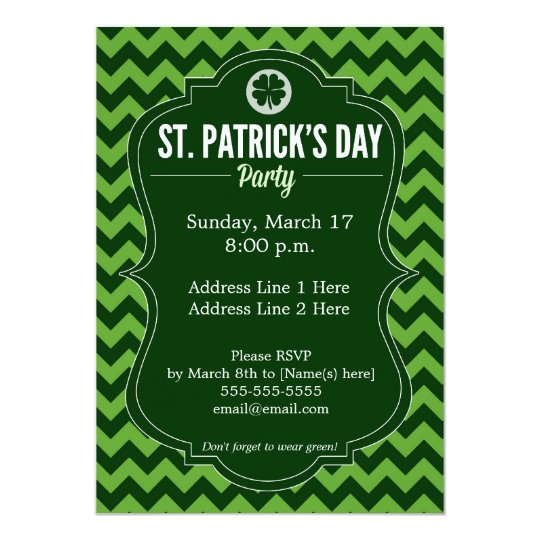 St. Patrick's Day 4-Leaf Clover Party Invitation