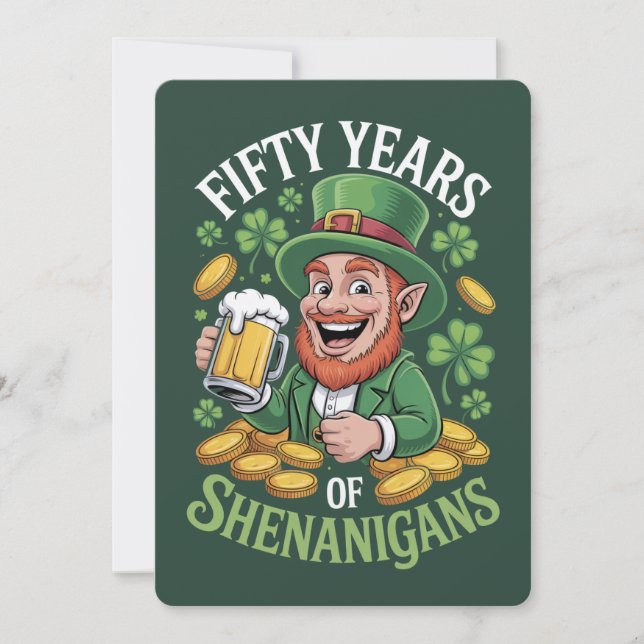 St. Patrick's Day 50th Birthday Card (Front)