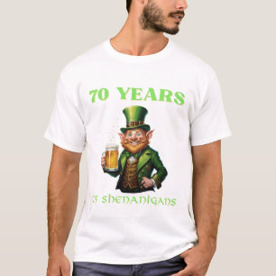 St Patricks Day 70 Years Shenanigans Birthday T-Shirt