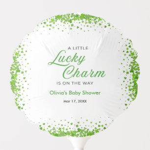 St Patrick's Day A Little Lucky Charm Baby Shower Balloon