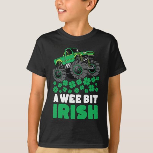 St Patricks Day A Wee Bit Irish Monster Truck  T_Shirt