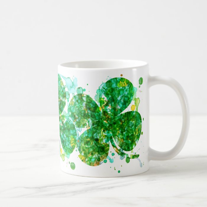 St. Patricks Day Abstract Shamrock Art Coffee Mug