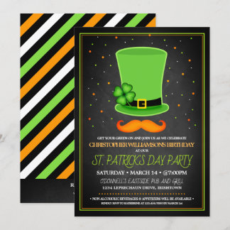 St. Patrick's Day Adult Birthday Party Invitations