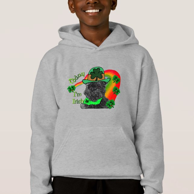 St Patrick's Day Affenpinscher Hoodie (Front)