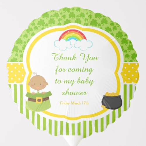 St Patricks Day African American Baby Shower Balloon