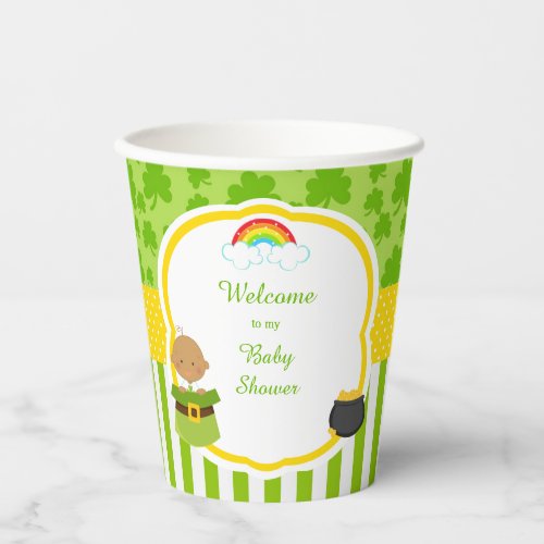 St Patricks Day African American Baby Shower Paper Cups