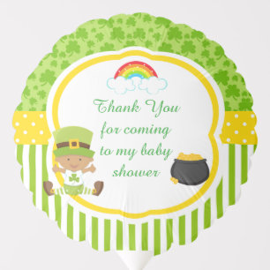 St Patrick's Day African American Boy Baby Shower Balloon