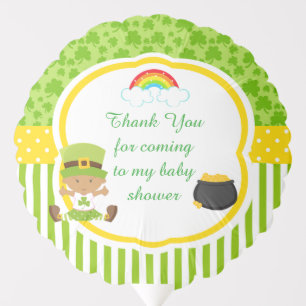 St Patrick's Day African American Girl Baby Shower Balloon