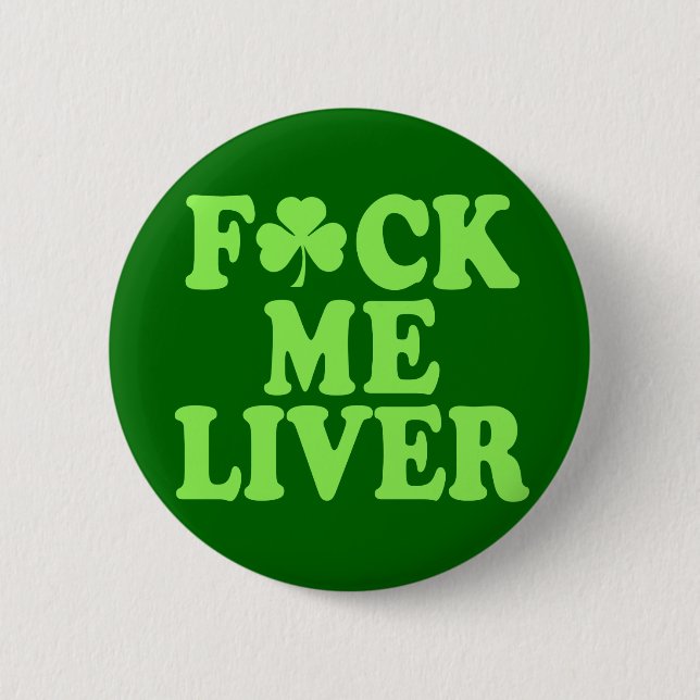 St Patrick's Day Alcohol Drinking Pinback Button (Front)