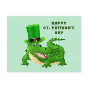 St. Patrick's Day Alligator  Holiday Postcard