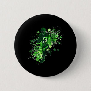 St Patricks Day American Footbyll Shamrock Button