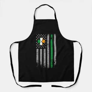 St Patricks Day American Irish Flag Shamrock Apron