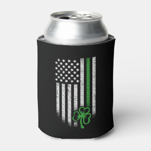 St Patricks Day American Irish Flag Shamrock Lucky Can Cooler