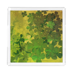 St. Patrick's Day and Good Luck ,Four-leaf clover Acrylic Tray