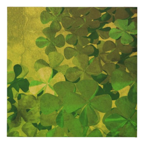 St Patricks Day and Good Luck Four_leaf clover Faux Canvas Print