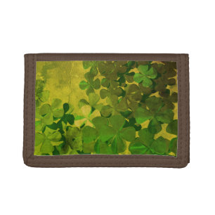 St. Patrick's Day and Good Luck ,Four-leaf clover Tri-fold Wallet