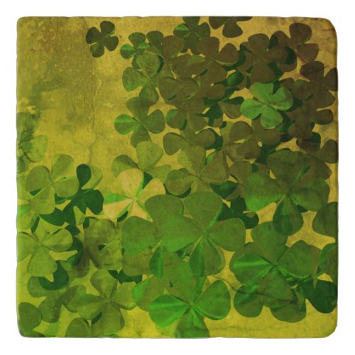 St Patricks Day and Good Luck Four_leaf clover Trivet