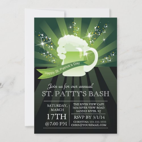 St Patricks Day Annual Bash Party Invitation