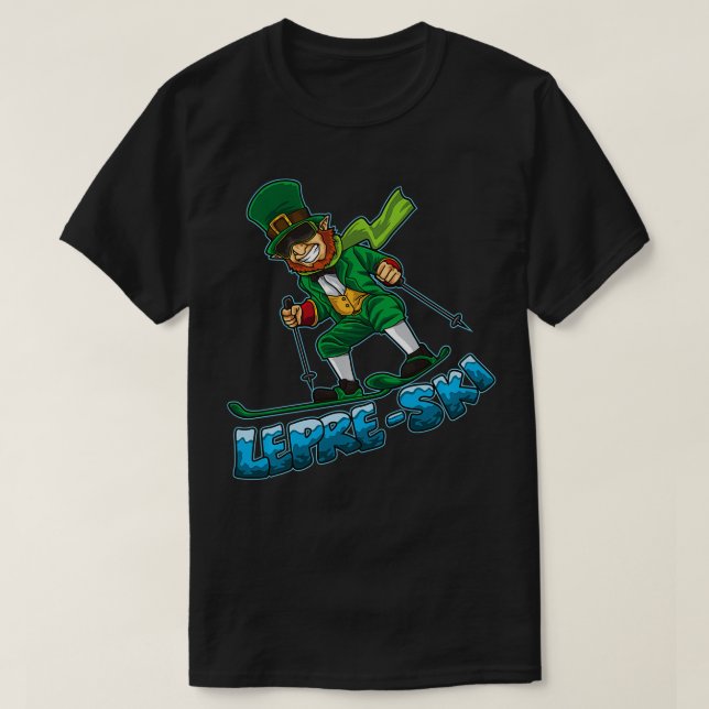 St Patricks Day Apres Ski Pun Skiing  LepreSki  T-Shirt (Design Front)