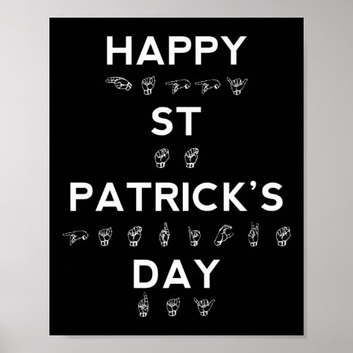 St Patricks Day Asl Deaf Awareness  Poster